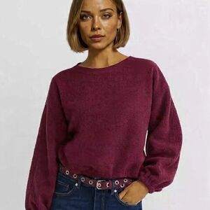 LOFT Rich Plum Crew Neck Sweater
